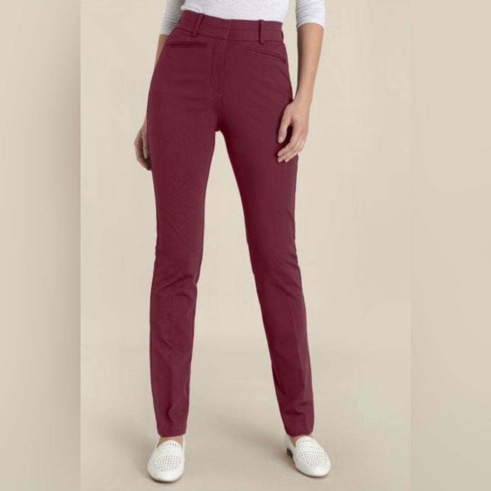 Reitmans The Iconic Burgundy Dress Pants Size 2 Slim Office Career Workwear
